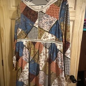 Everleigh Multicolor Patchwork Mini Dress